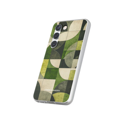 Green Geometric Harmony - Flexi Samsung S23 Phone Case