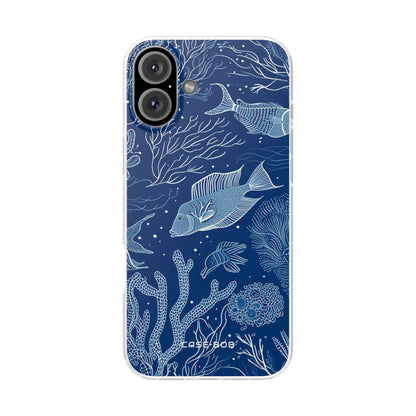Navy Scale Reef iPhone 16 Plus Case - Soft