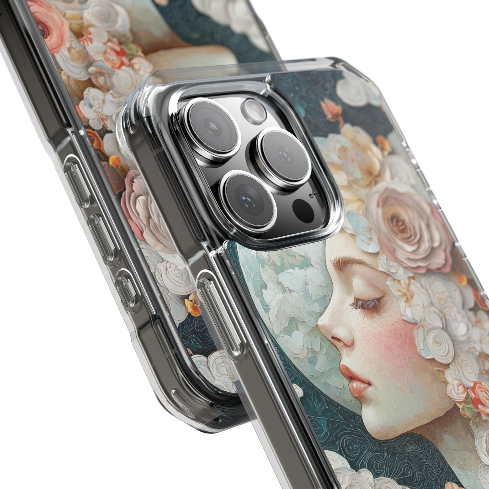 Moon Embraces Flowers iPhone Case - Impact
