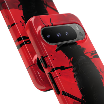 Samurai Warrior Silhouette Crimson Sun Google Pixel 9 - Tough
