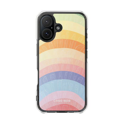 Pastel Rainbow Bands iPhone 16 Case - Impact