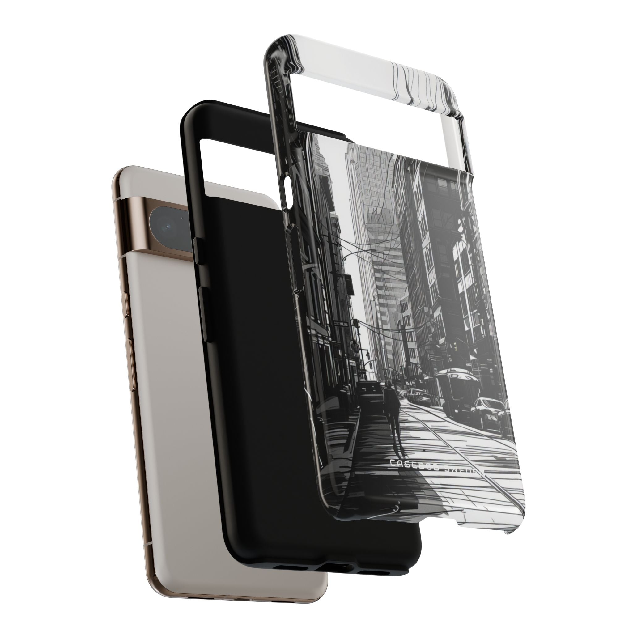 Urban Cityscape Line Perspective Google Pixel 8 - Tough Phone Case