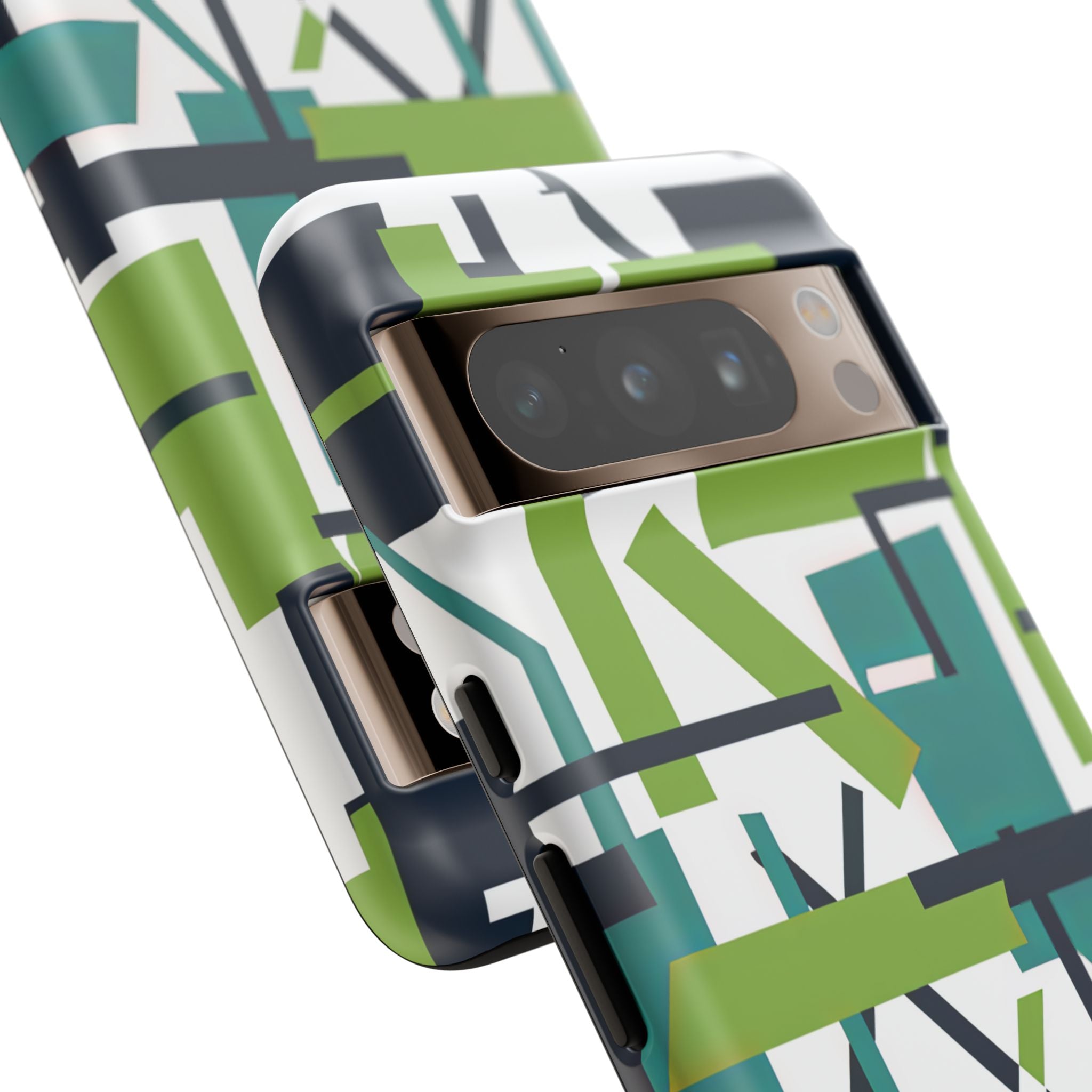 Green Geometry Glide Google Pixel 8 - Tough Phone Case