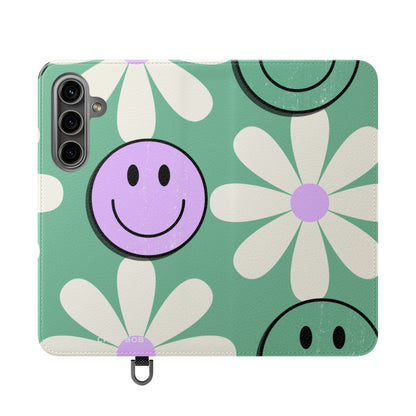 Smiley Daisy Glow - Samsung S24 Case - Wallet