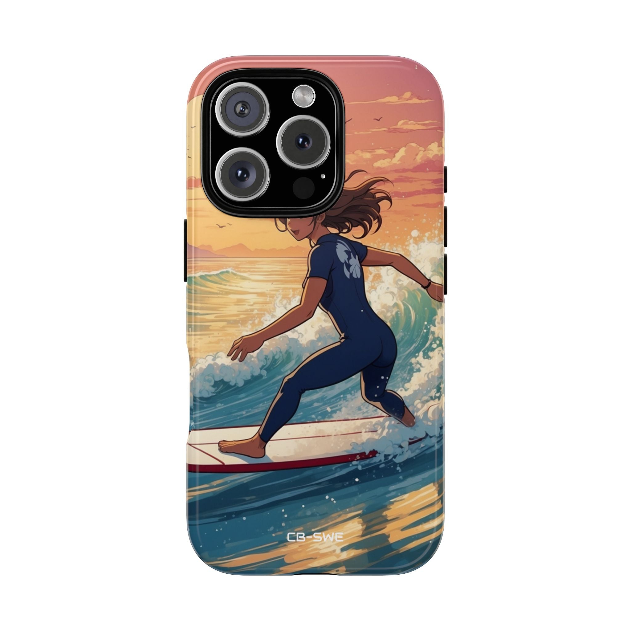 Surfing Into Sunset - iPhone Case