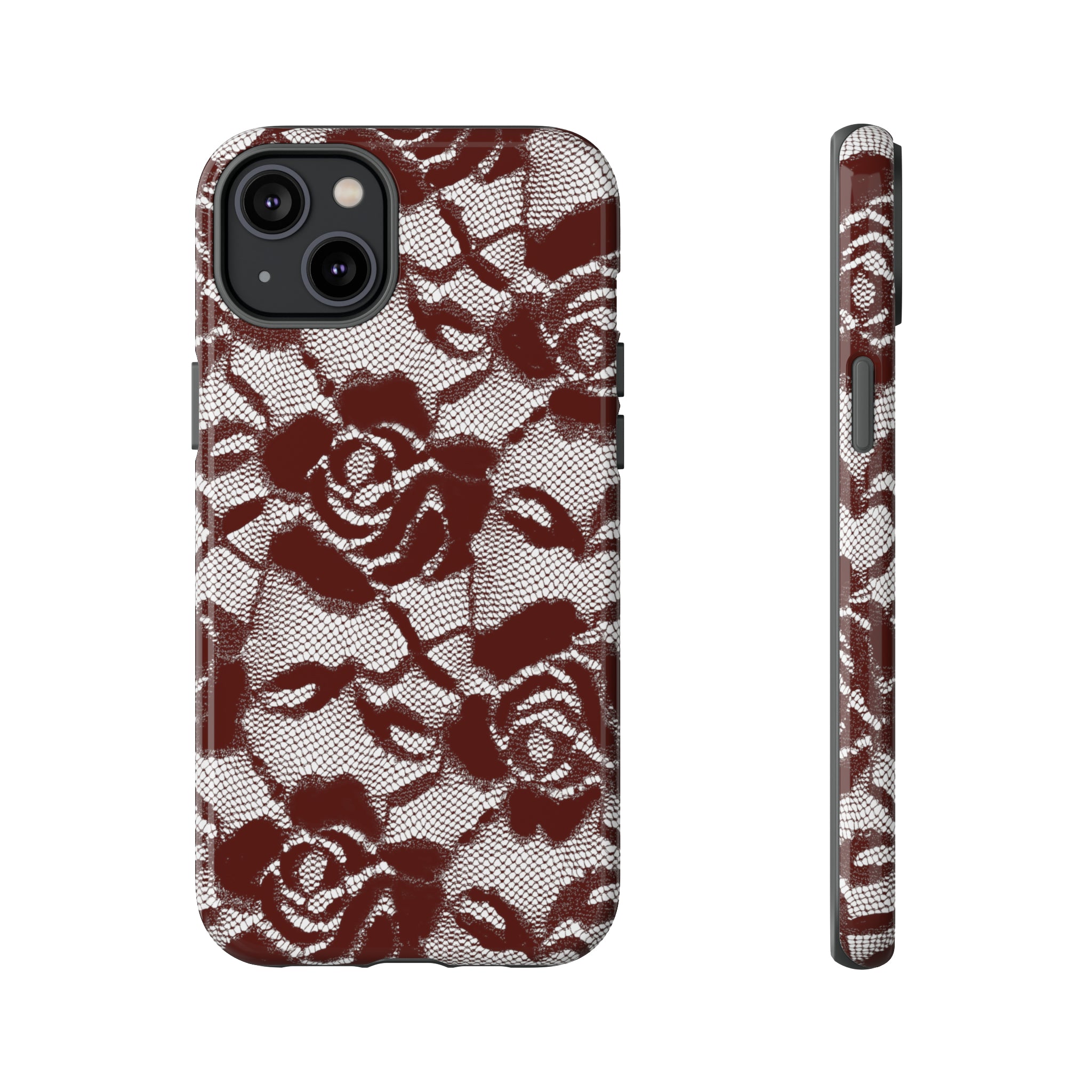 Red Lace Gothic Flower - Protective Phone Case