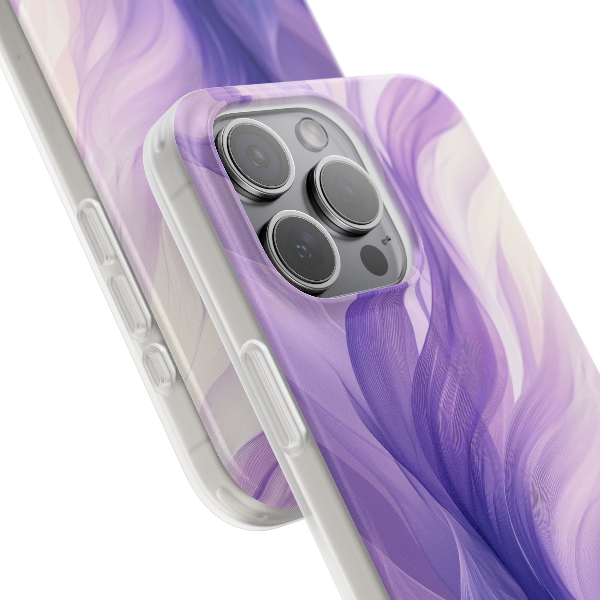 Purple Ribbon Waves iPhone 15 Pro Max Case - Soft