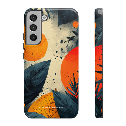 Tropical Blue Leaves - Tough Samsung S22 Phone Case