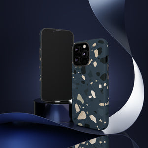 Dark Blue Terrazzo - Protective Phone Case