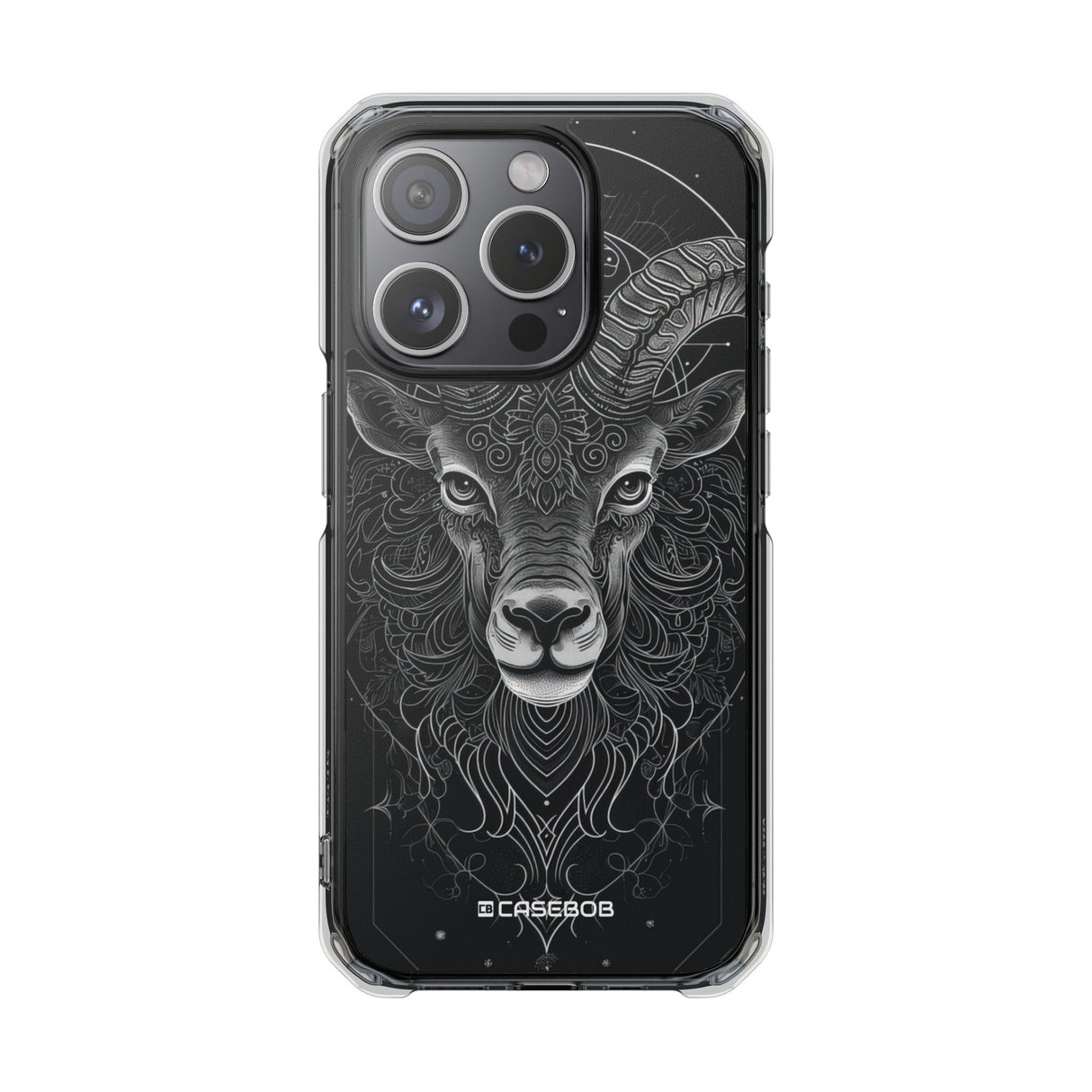 Mystic Ram Mandala - Phone Case for iPhone (Clear Impact - Magnetic)