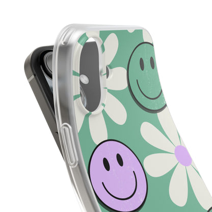 Smiley Daisy Glow iPhone 16 Plus Case - Soft