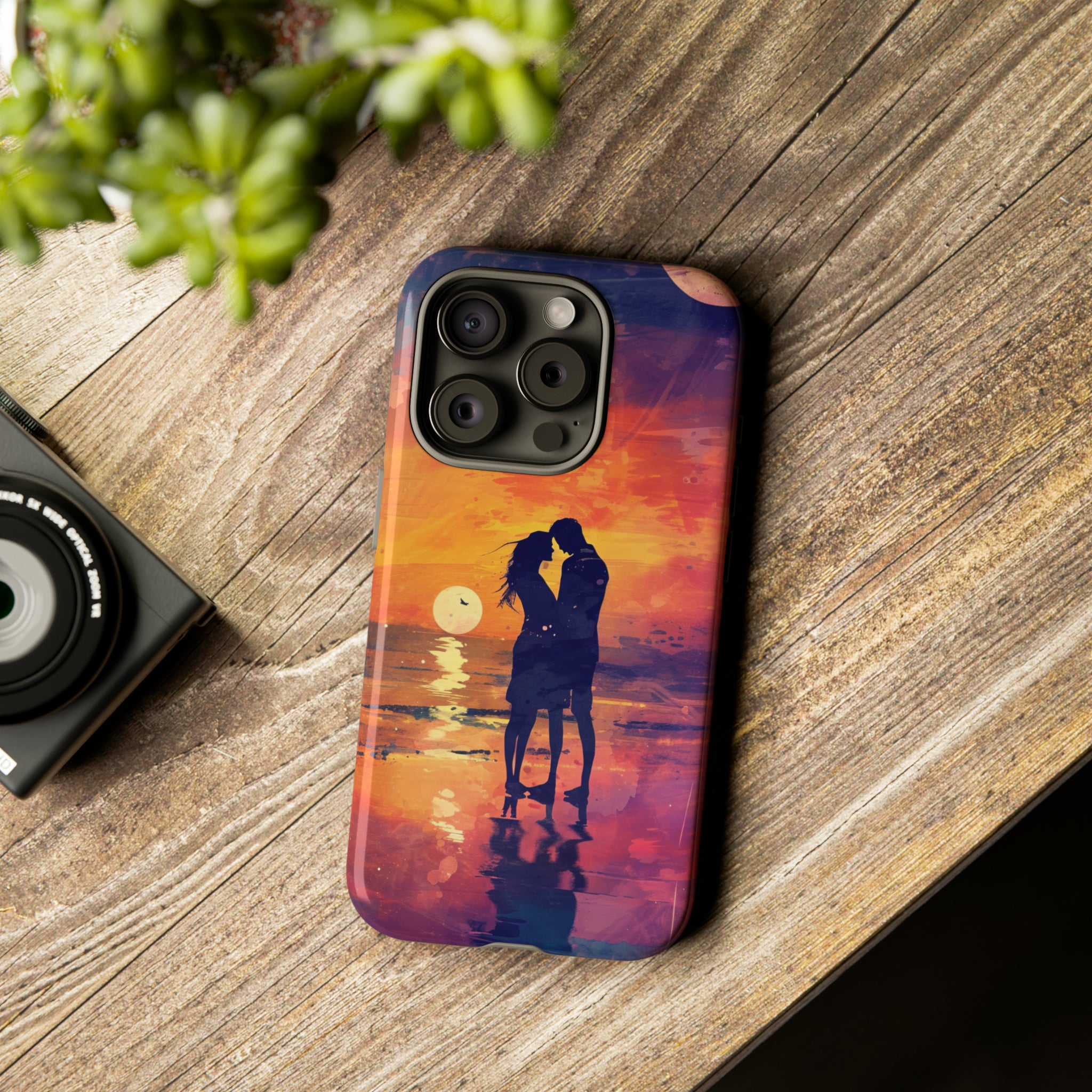 Seaside Sunset Embrace - Protective Phone Case