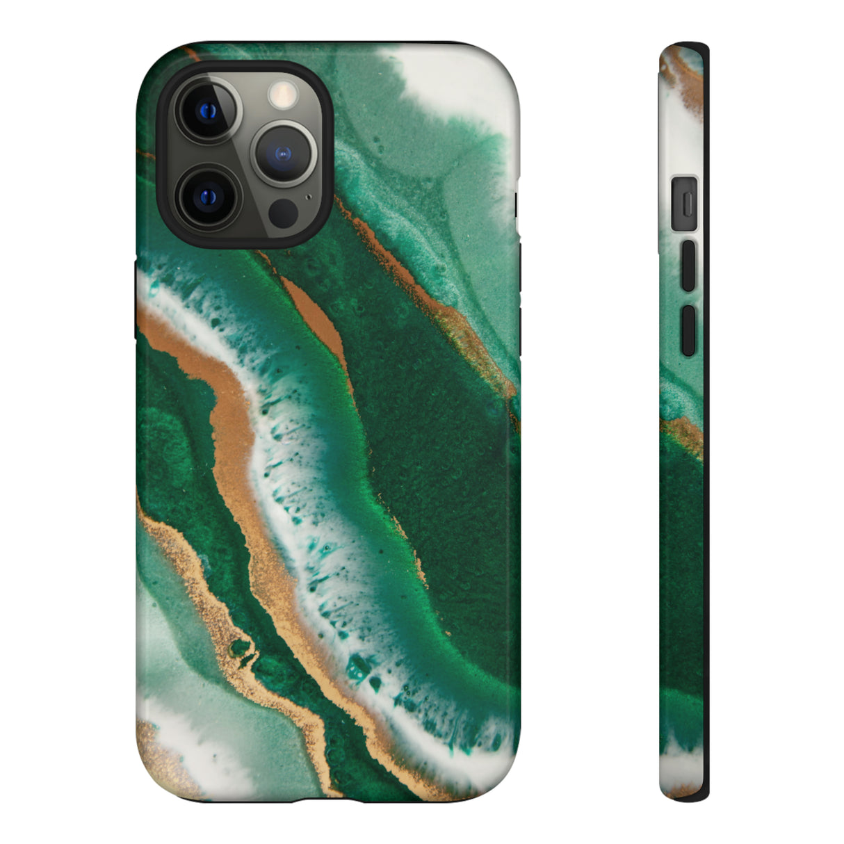 Green & Gold Epoxy - Protective Phone Case