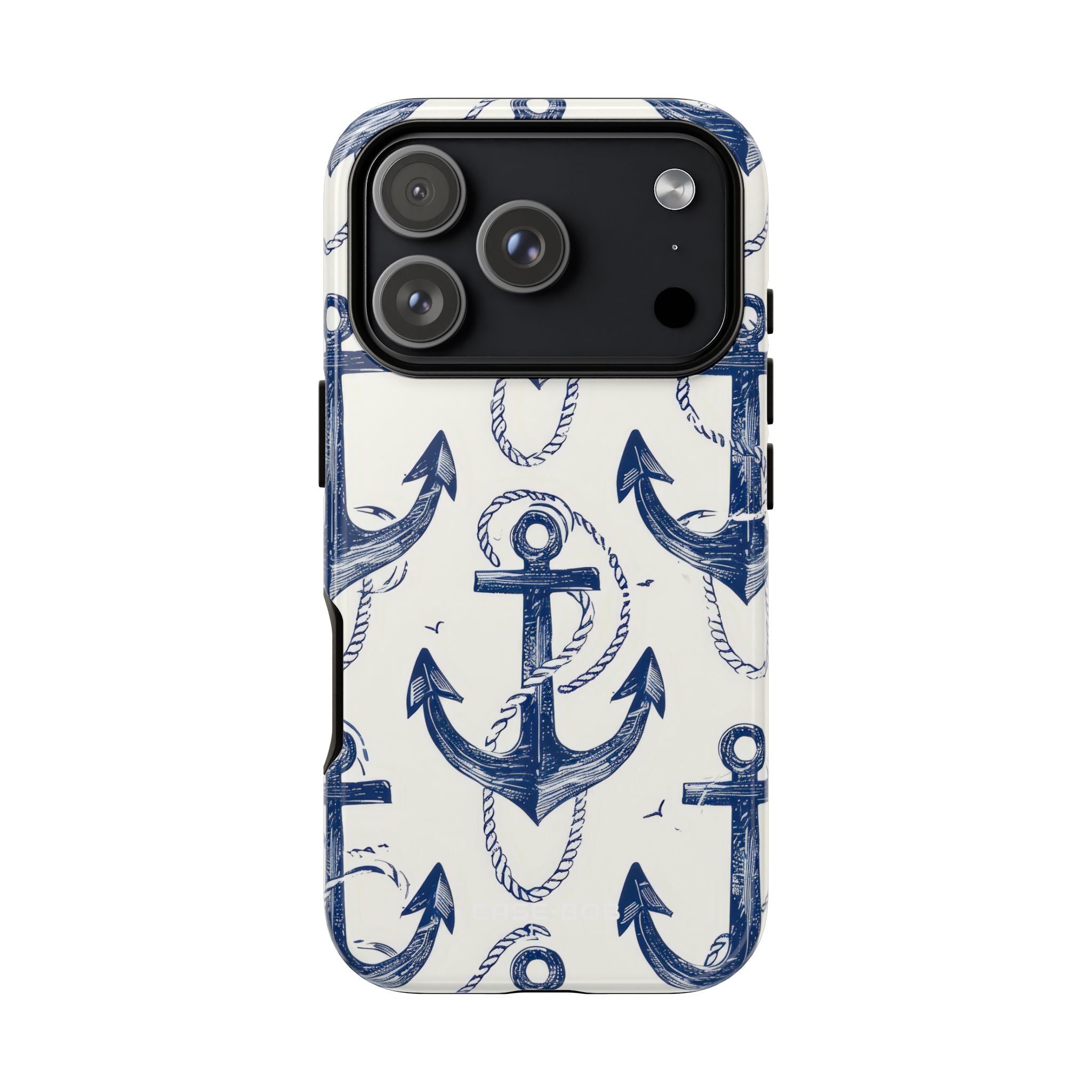 Navy Anchor Loop iPhone 17 Pro Case - Tough