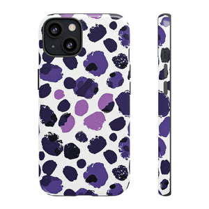 Purple Dots Abstract Minimal Case - Protective Phone Case