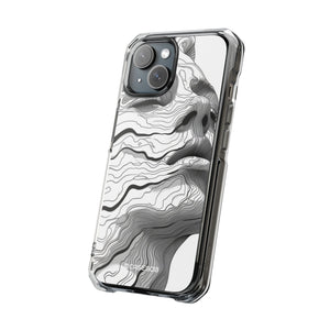 Topographic Serenity - Phone Case for iPhone (Clear Impact - Magnetic)