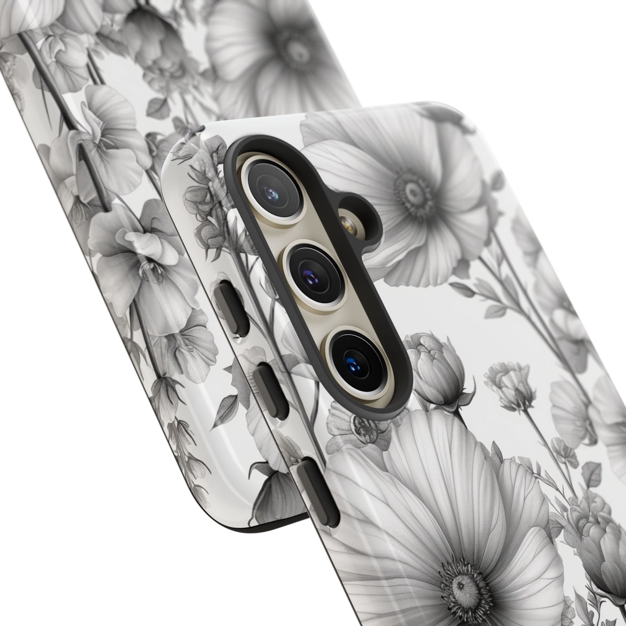 Grayscale Botanical Elegance - For Samsung S24