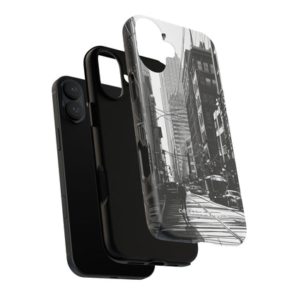 Urban Cityscape Line Perspective iPhone 16 | Tough+ Phone Case