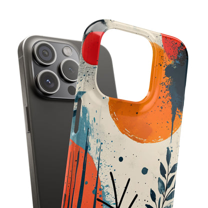 Orange Blue Splash - Slim iPhone 15 Phone Case