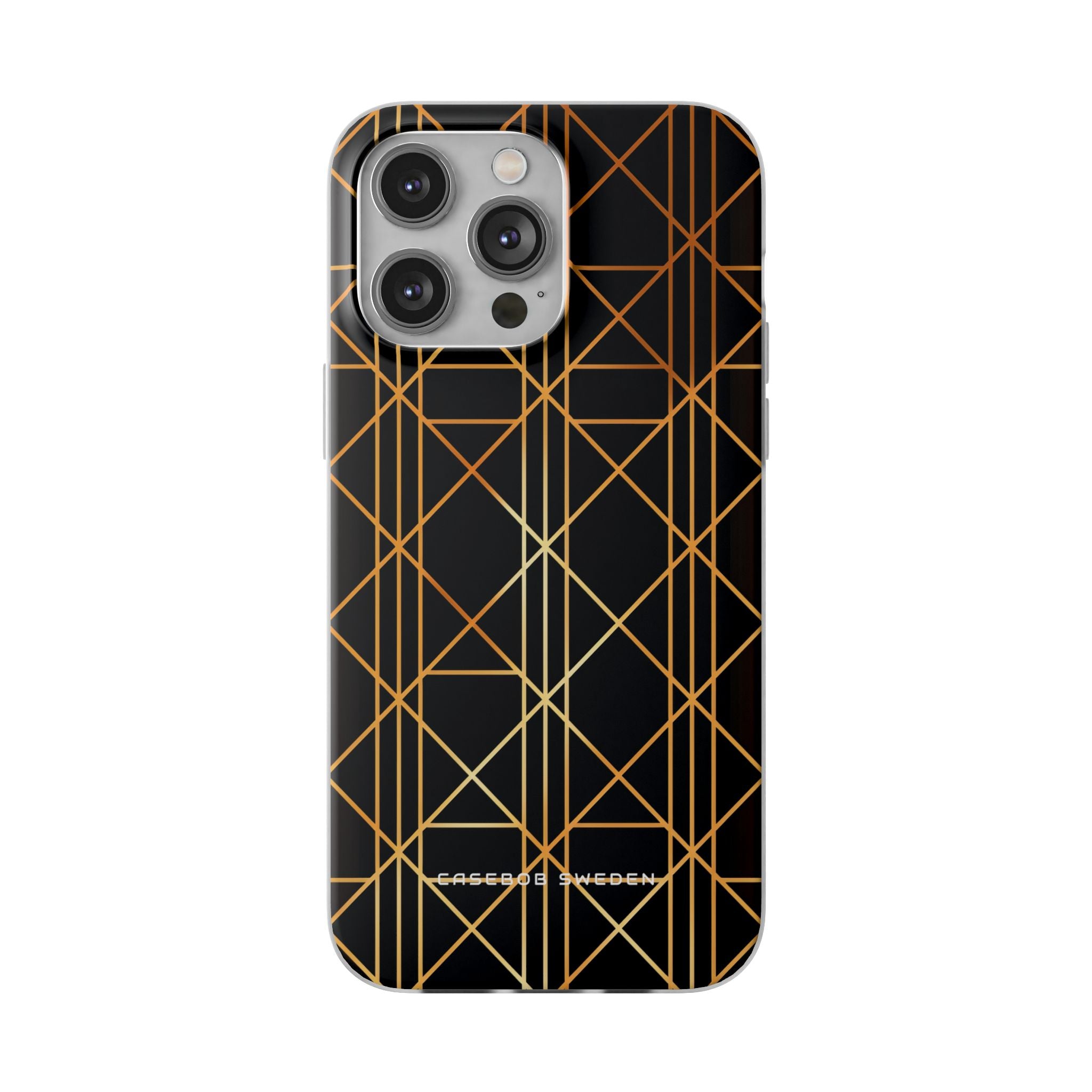 Golden Geometric Elegance iPhone 14 - Flexi Phone Case