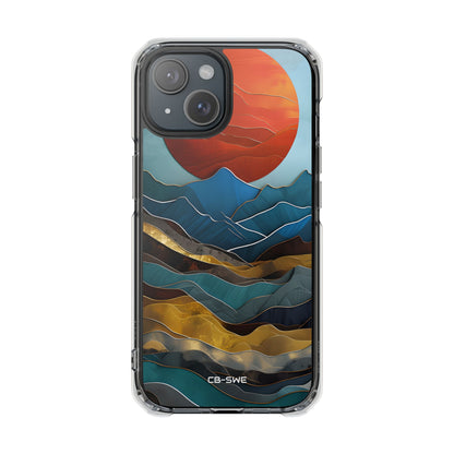 Sunset Geometry Waves iPhone Case - Impact
