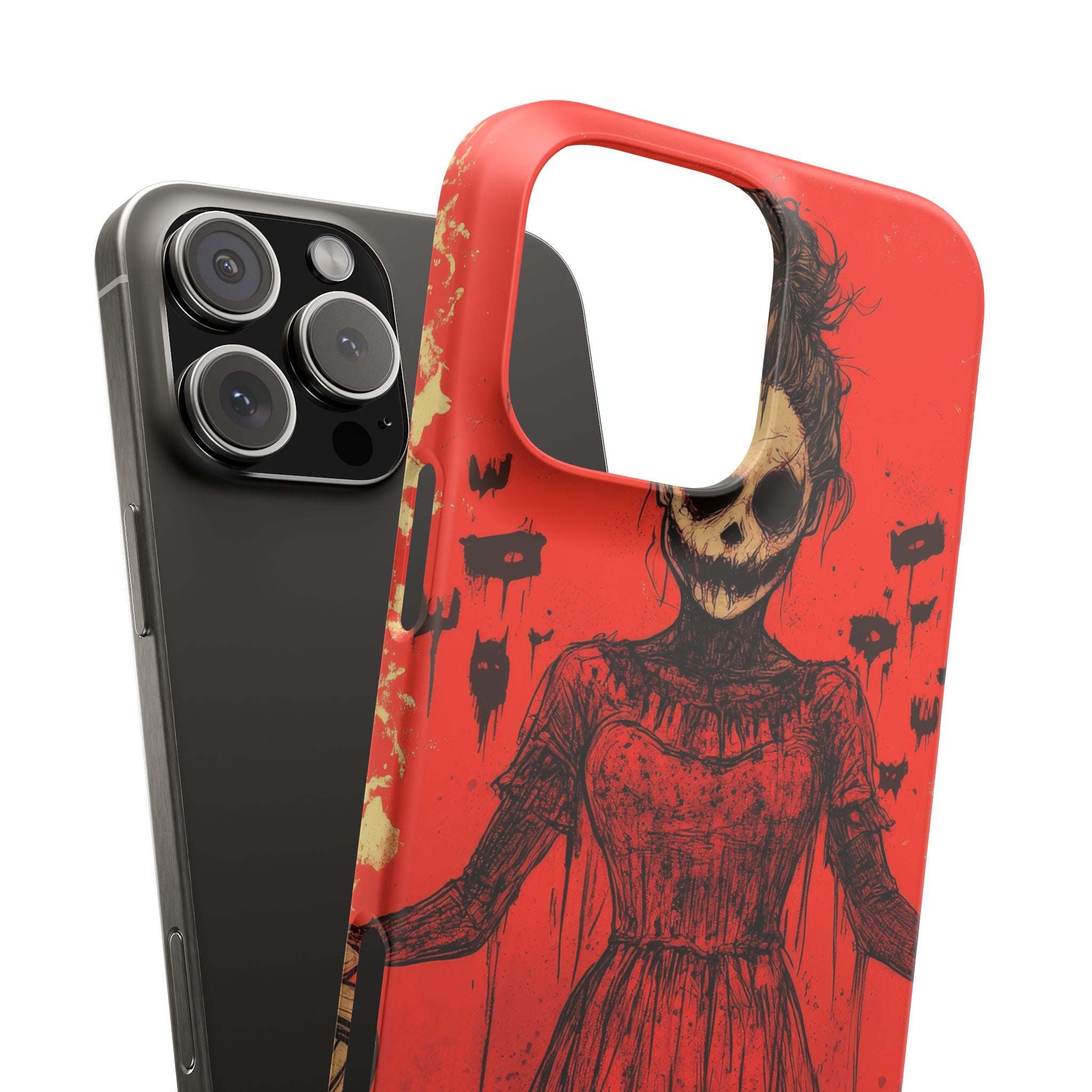 Haunting Scarlet Descent iPhone 16 - Slim Phone Case