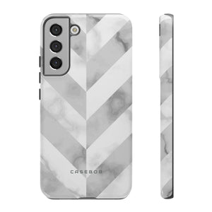 White Herringbone - Protective Phone Case