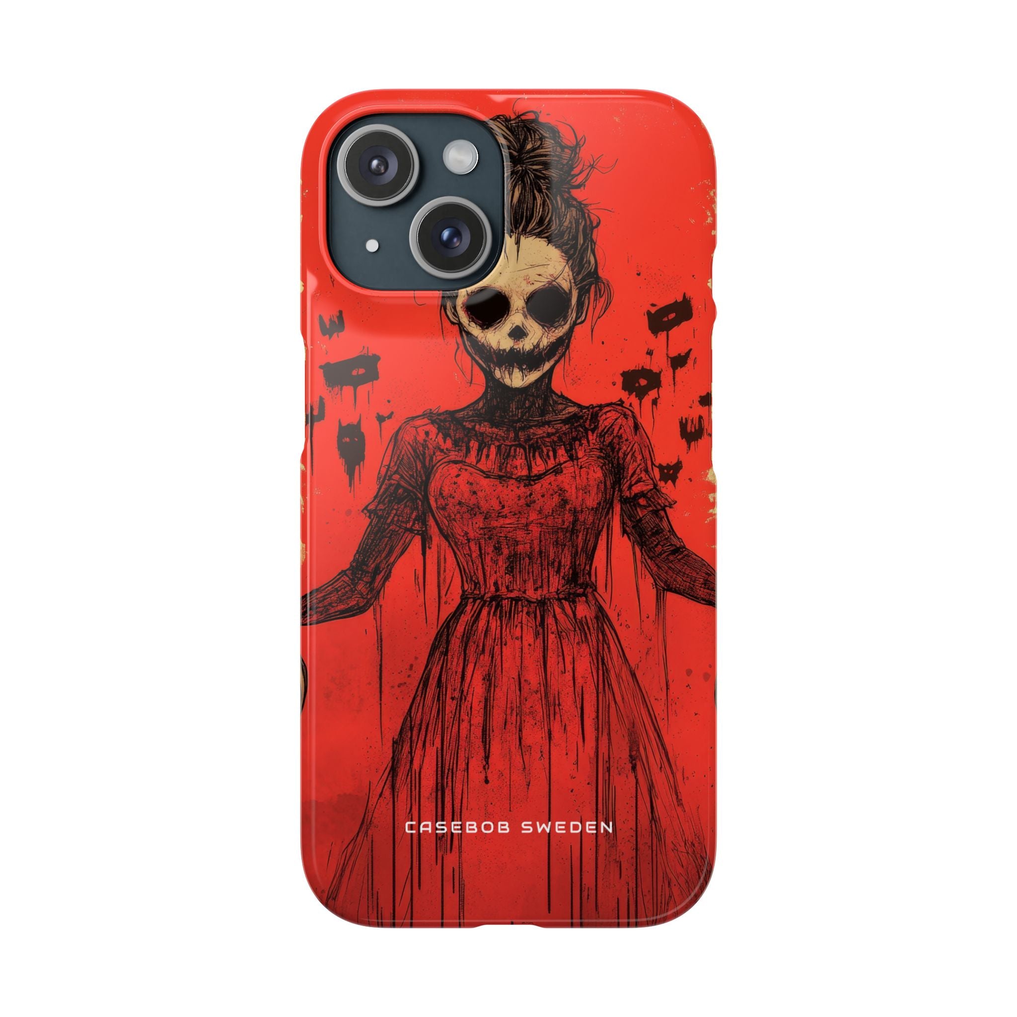 Haunting Scarlet Descent iPhone 15 - Slim Phone Case