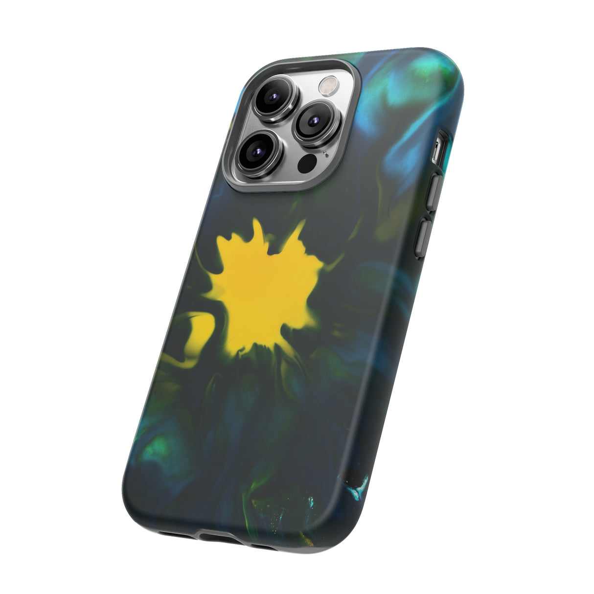 Yellow Spot Ink Art - Protective Phone Case