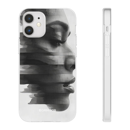 Abstract Glitch Portrait | Flexible Phone Case for iPhone