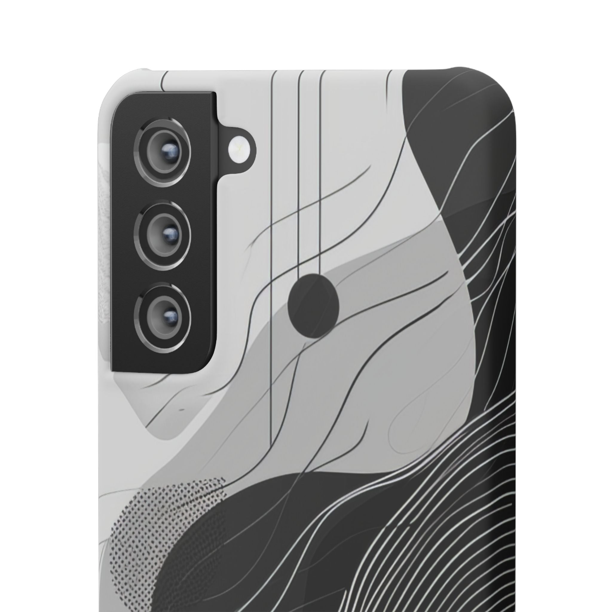 Fluid Rhythms: Monochrome Line Flow Samsung S21 - Slim Phone Case