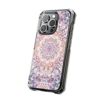 Purple Pink Mandala - Clear Impact iPhone 15 Phone Case