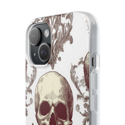 Gothic Skulls and Ornate Foliage iPhone 15 - Flexi Phone Case