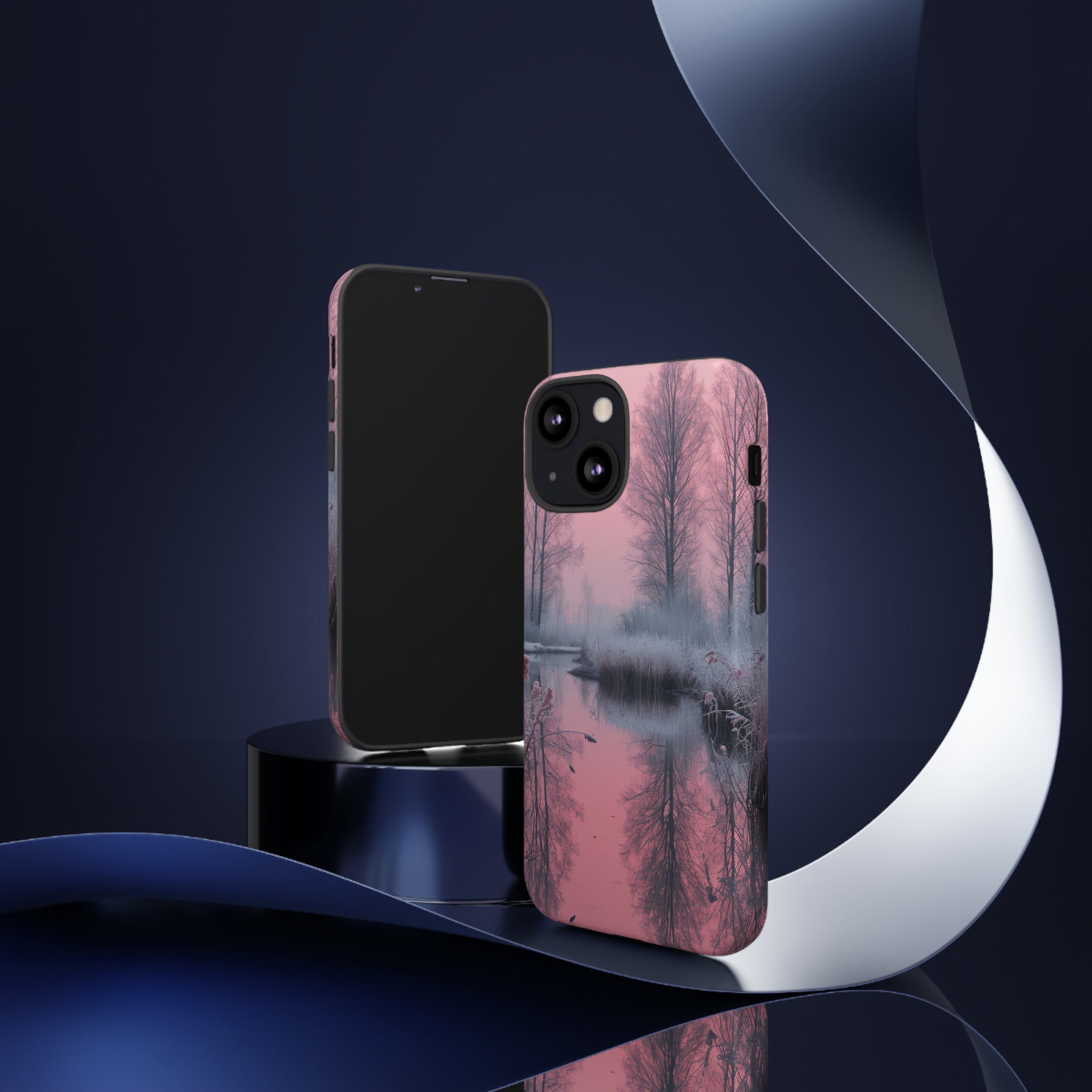 Pink Winter Lake Whisper - Protective Phone Case