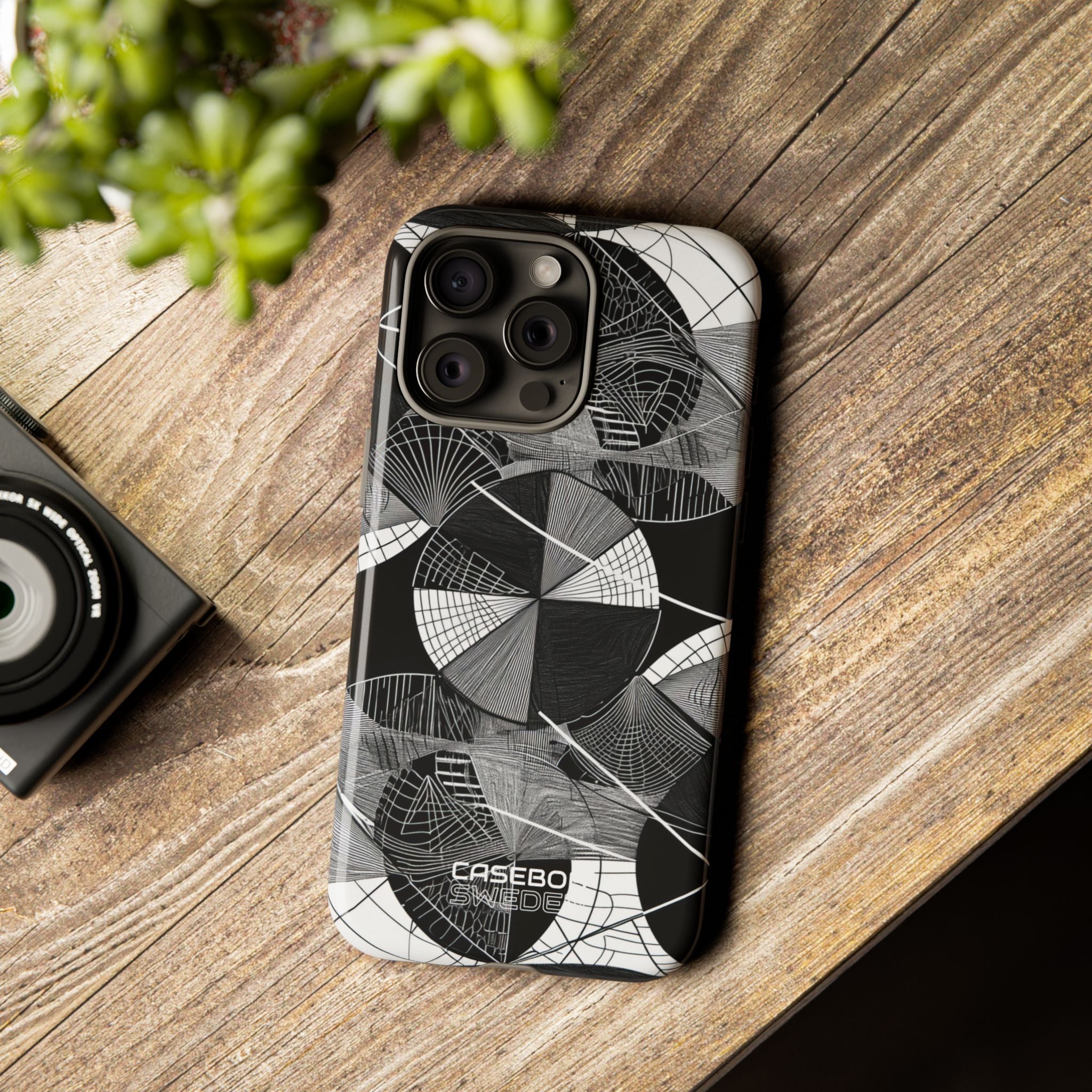 Labirinto a cerchi monocromatico iPhone 15 - Tough