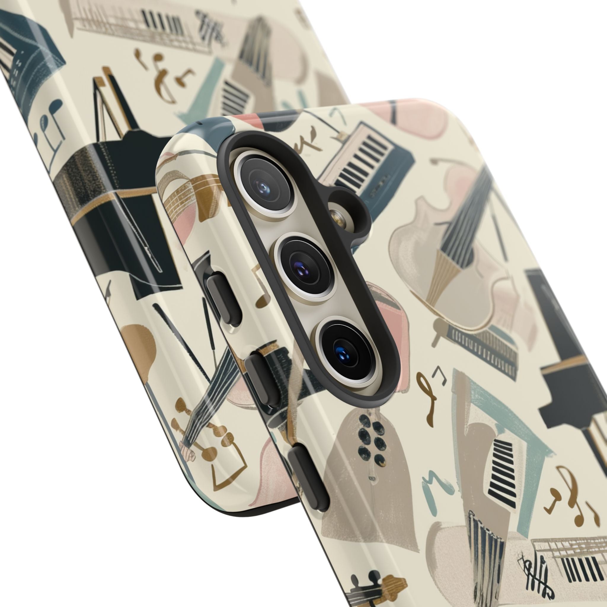 Beige Musical Instruments Pattern - Tough Samsung S24 Phone Case