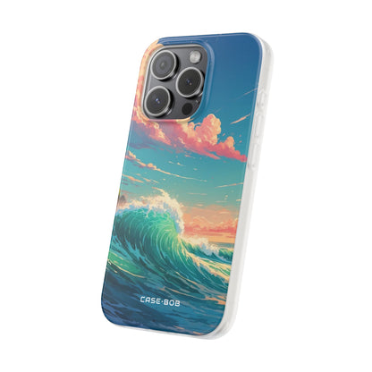 Turquoise Curl iPhone 15 Pro Case - Soft