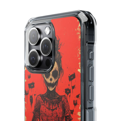 Haunting Scarlet Descent iPhone 15 - Clear Impact Phone Case