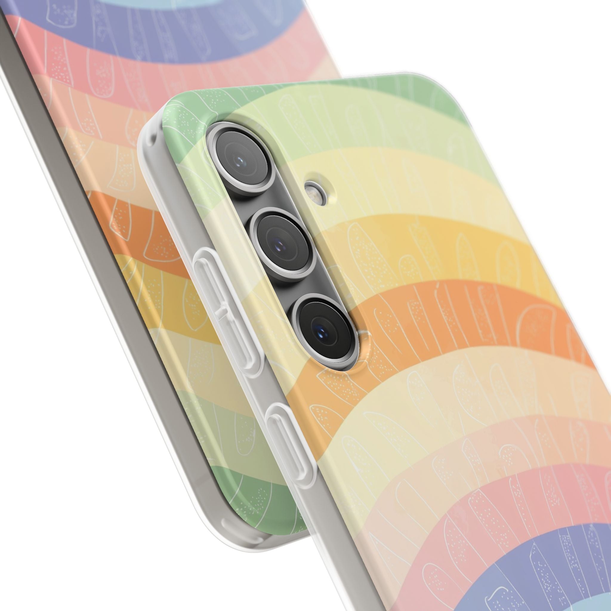 Pastel Rainbow Bands Samsung S24 Plus Case - Soft