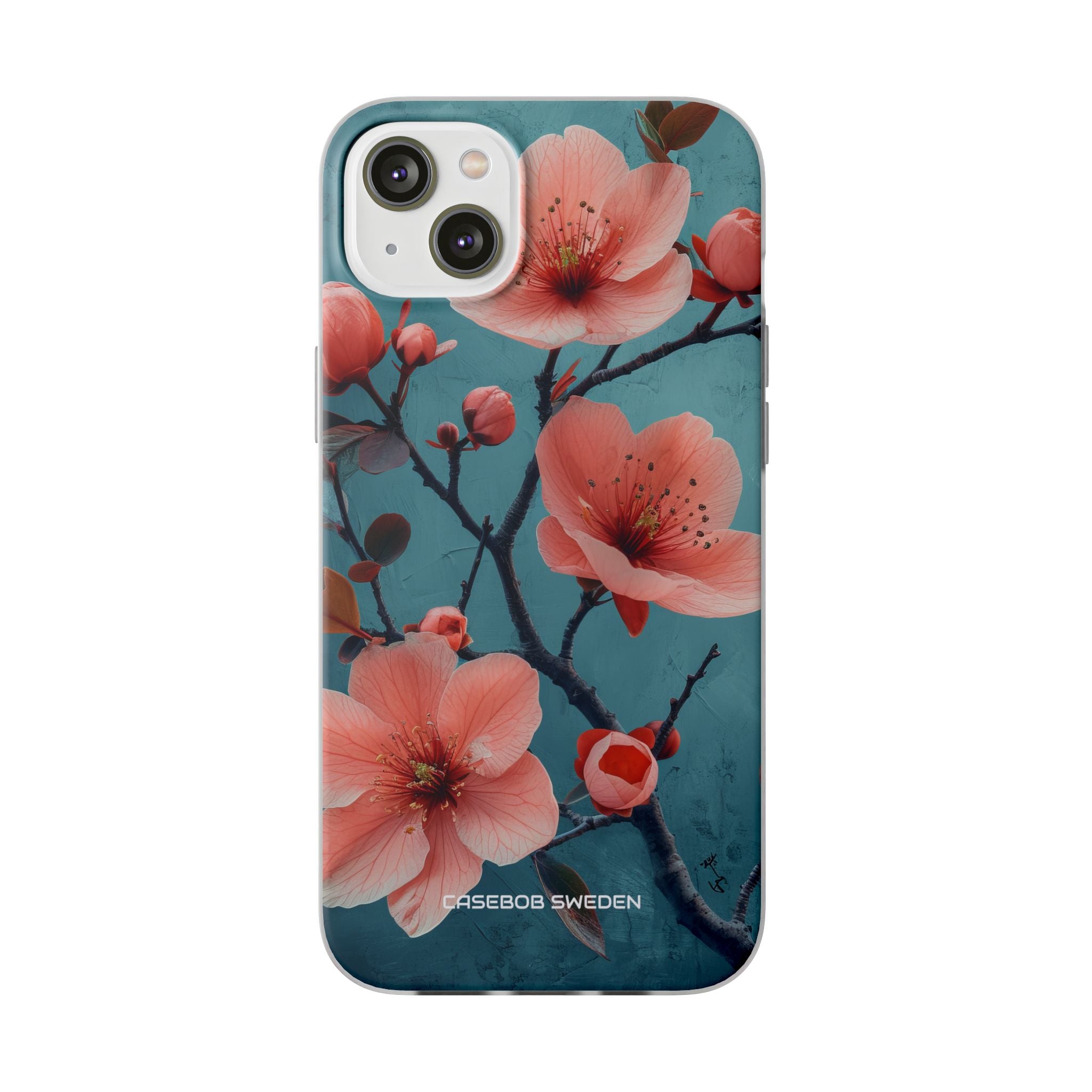 Teal Coral Blossom - Flexi iPhone 14 Phone Case