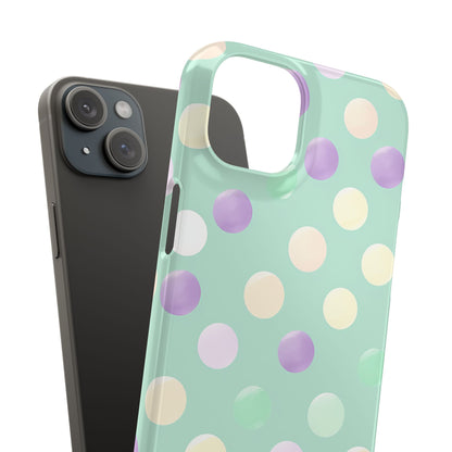 Pastel Polka Dots - Slim iPhone 15 Phone Case