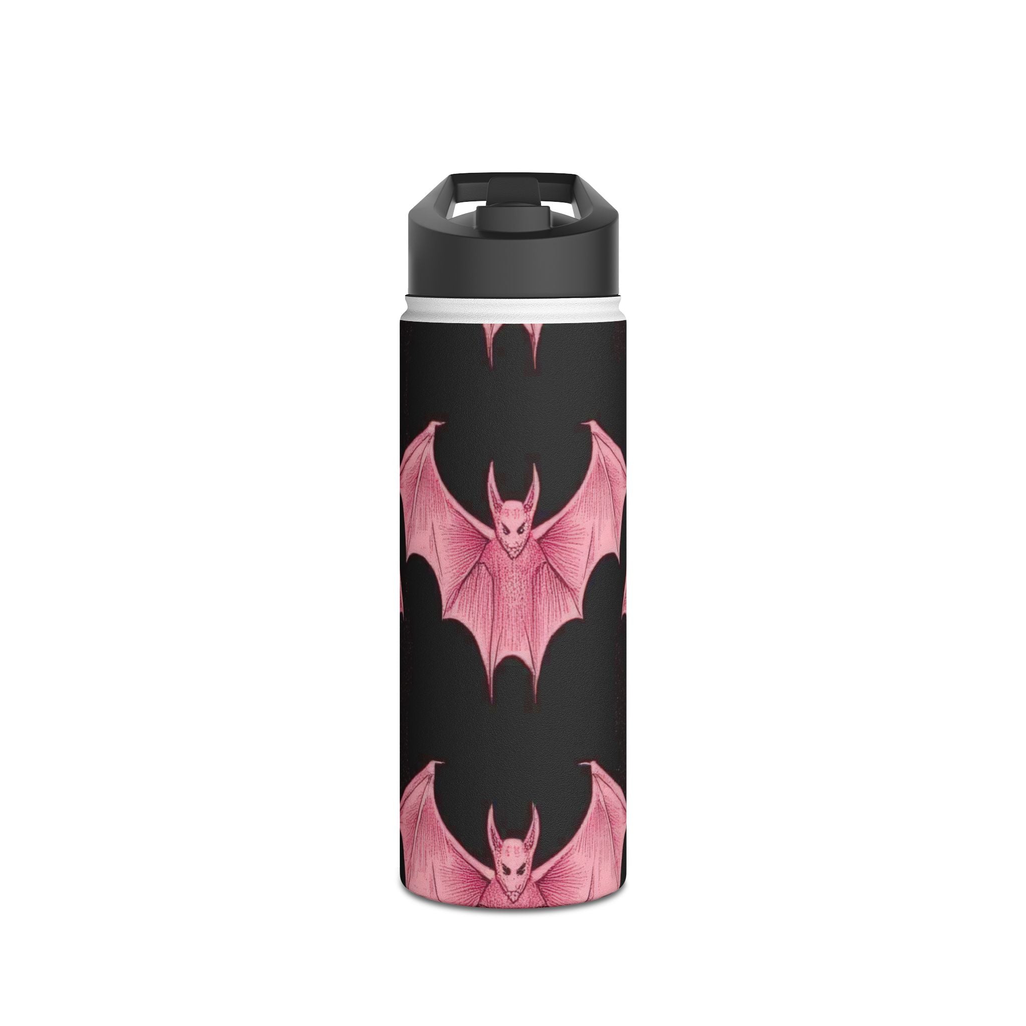 Pink Batwave - Stainless Steel Water Bottle
