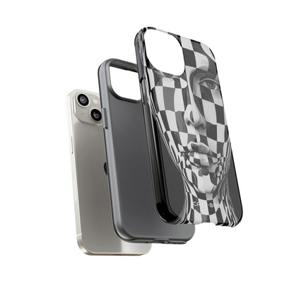 Checkered Face iPhone 14 Case - Tough