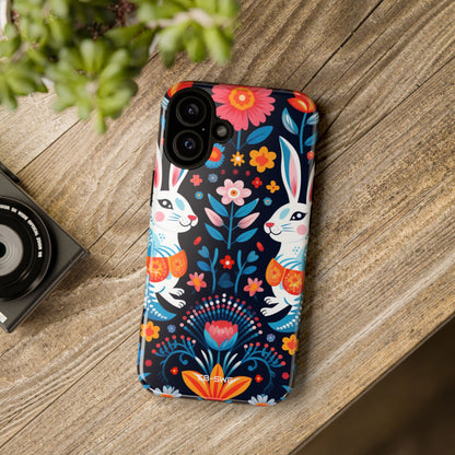 Bunnies Hop Flowers - iPhone Case