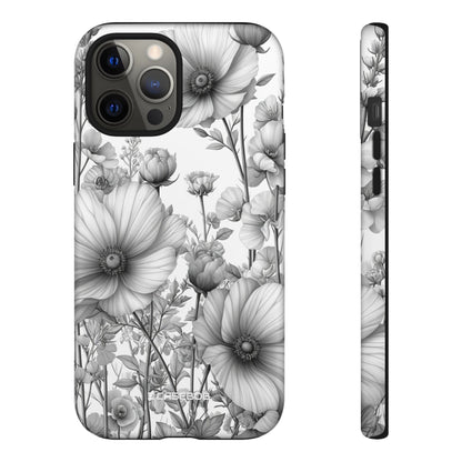 Monochrome Flora | Protective Phone Case for iPhone