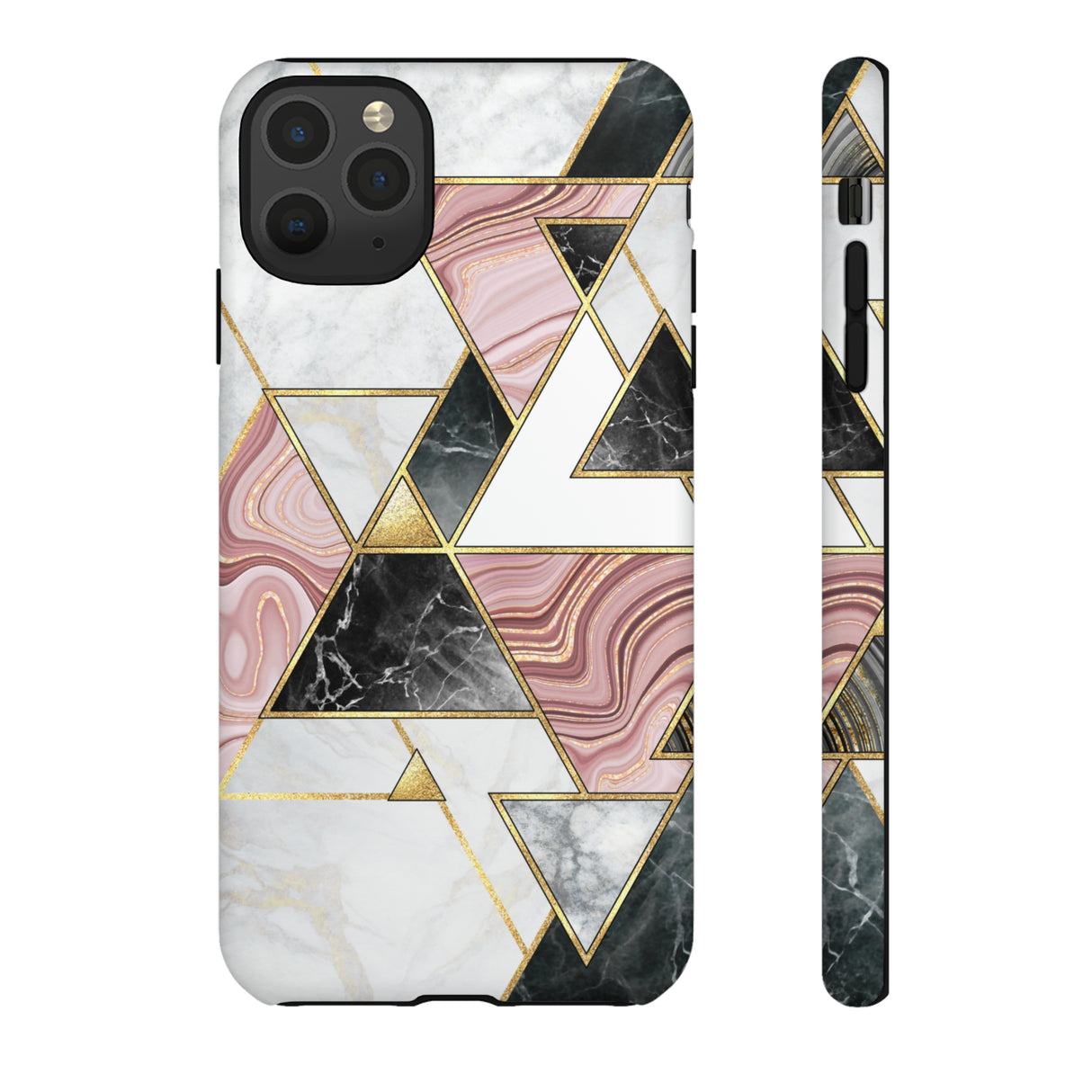 White Pink Mosaic - Protective Phone Case