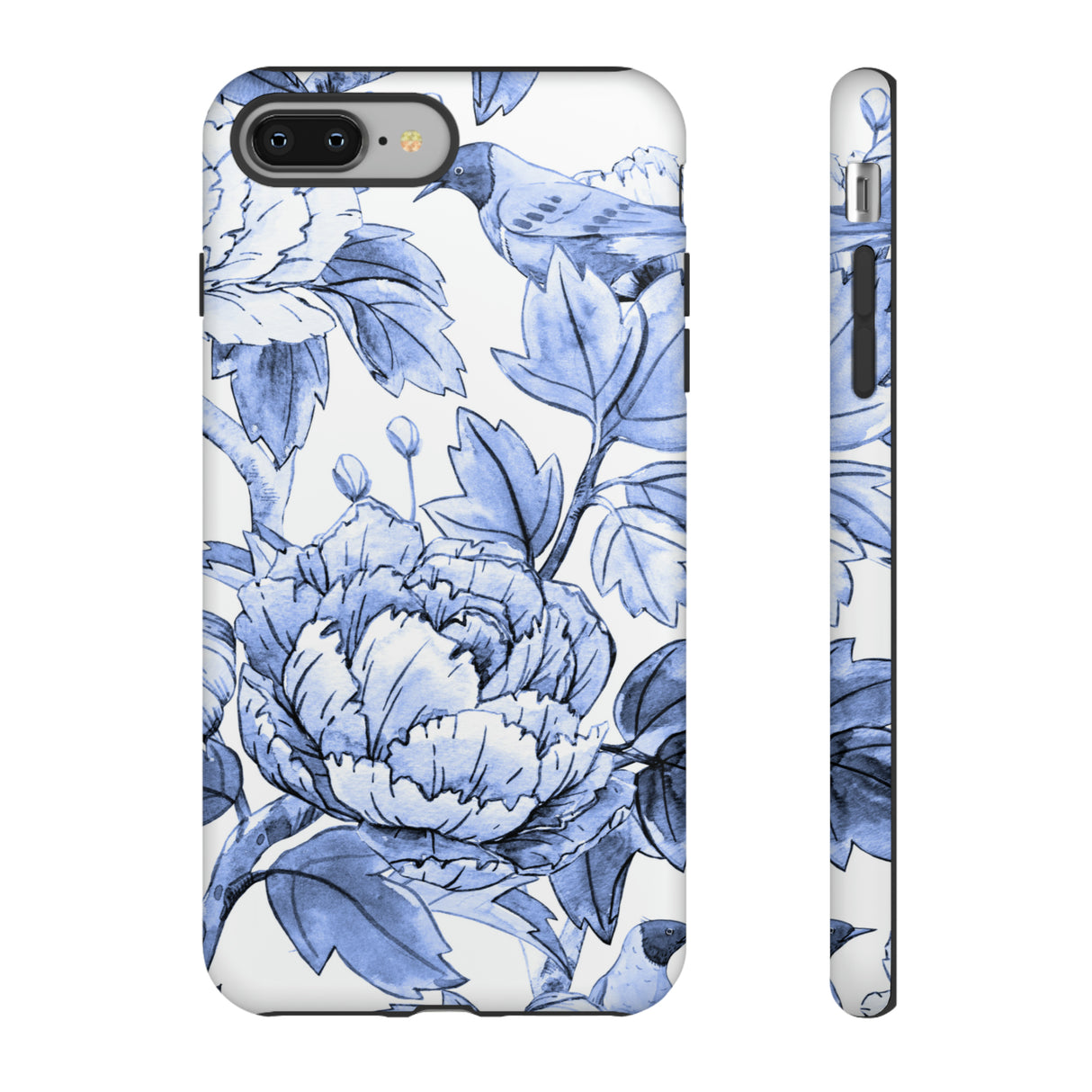 Watercolor Blue Floral - Protective Phone Case