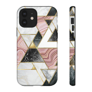 White Pink Mosaic - Protective Phone Case