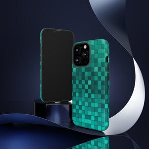 Teal Tones Mosaic - Protective Phone Case