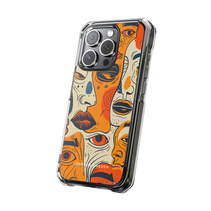 Gradient Face Mosaic iPhone 15 - Clear Impact Phone Case